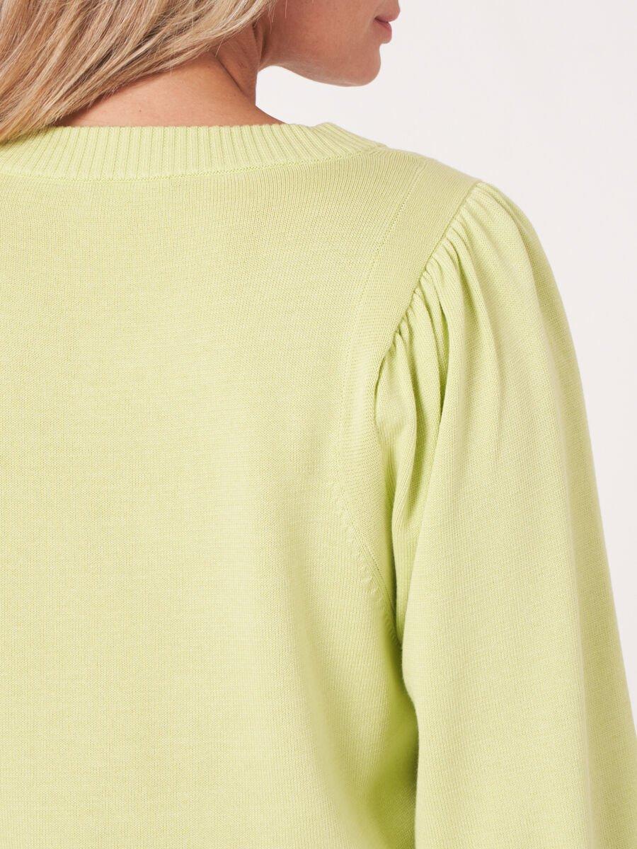 Repeat Cashmere Trui Van Katoenmix Met Pofmouwen