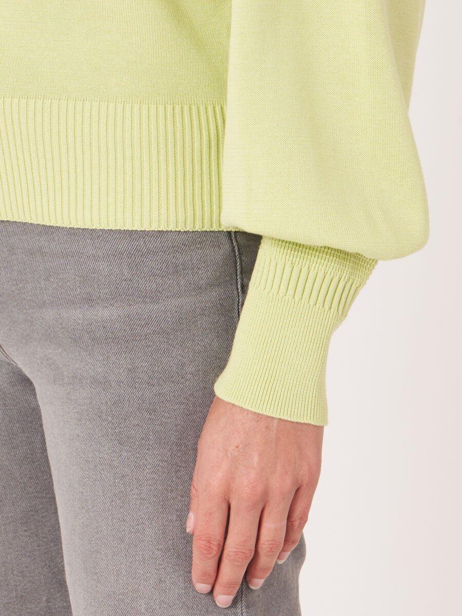 Repeat Cashmere Trui Van Katoenmix Met Pofmouwen