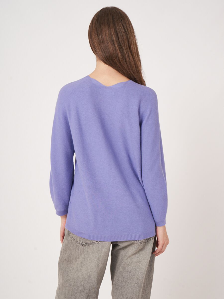 Repeat Cashmere V-hals Trui Van Cashmere En Katoen