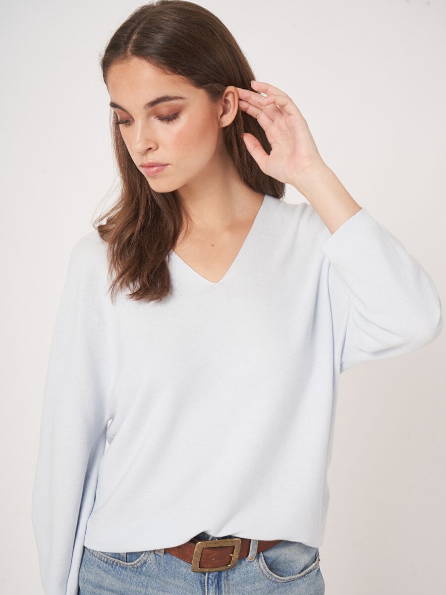 Repeat Cashmere V-hals Trui Van Cashmere En Katoen