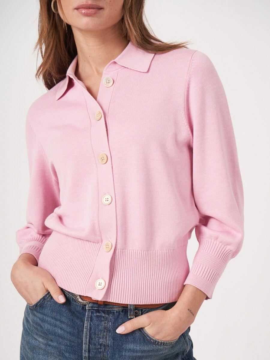 Repeat Cashmere Vest Met Polokraag En Knopen