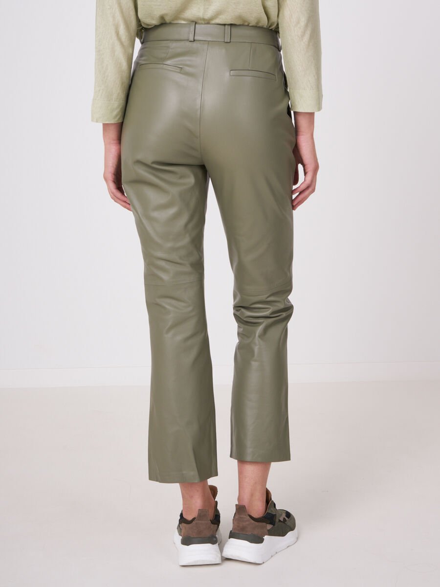 Repeat Cashmere Wijde Leren Broek