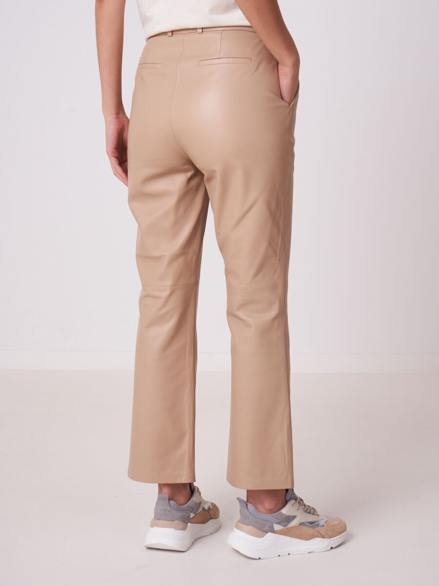 Repeat Cashmere Wijde Leren Broek