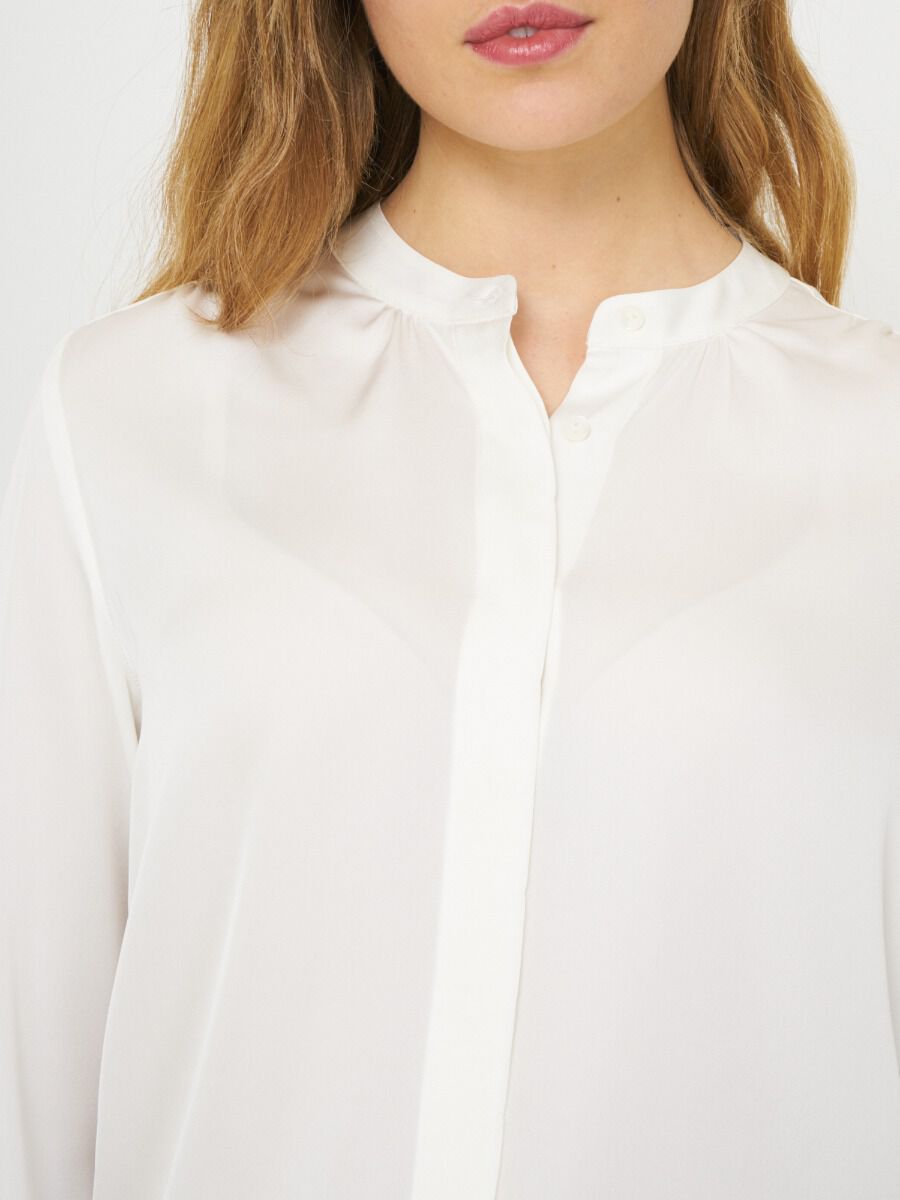 Repeat Cashmere Zijden Blouse Met Mao-kraag