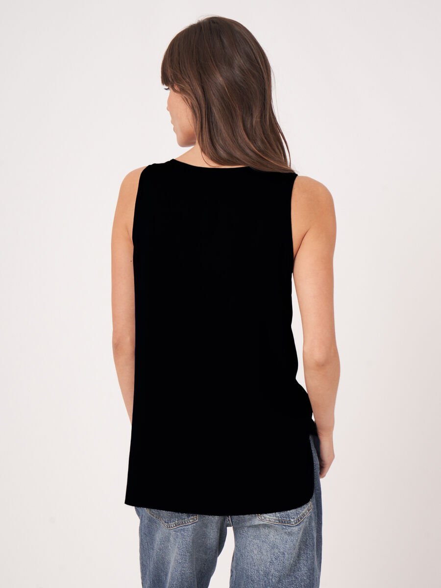 Repeat Cashmere Zijden Top Met Ronde Hals