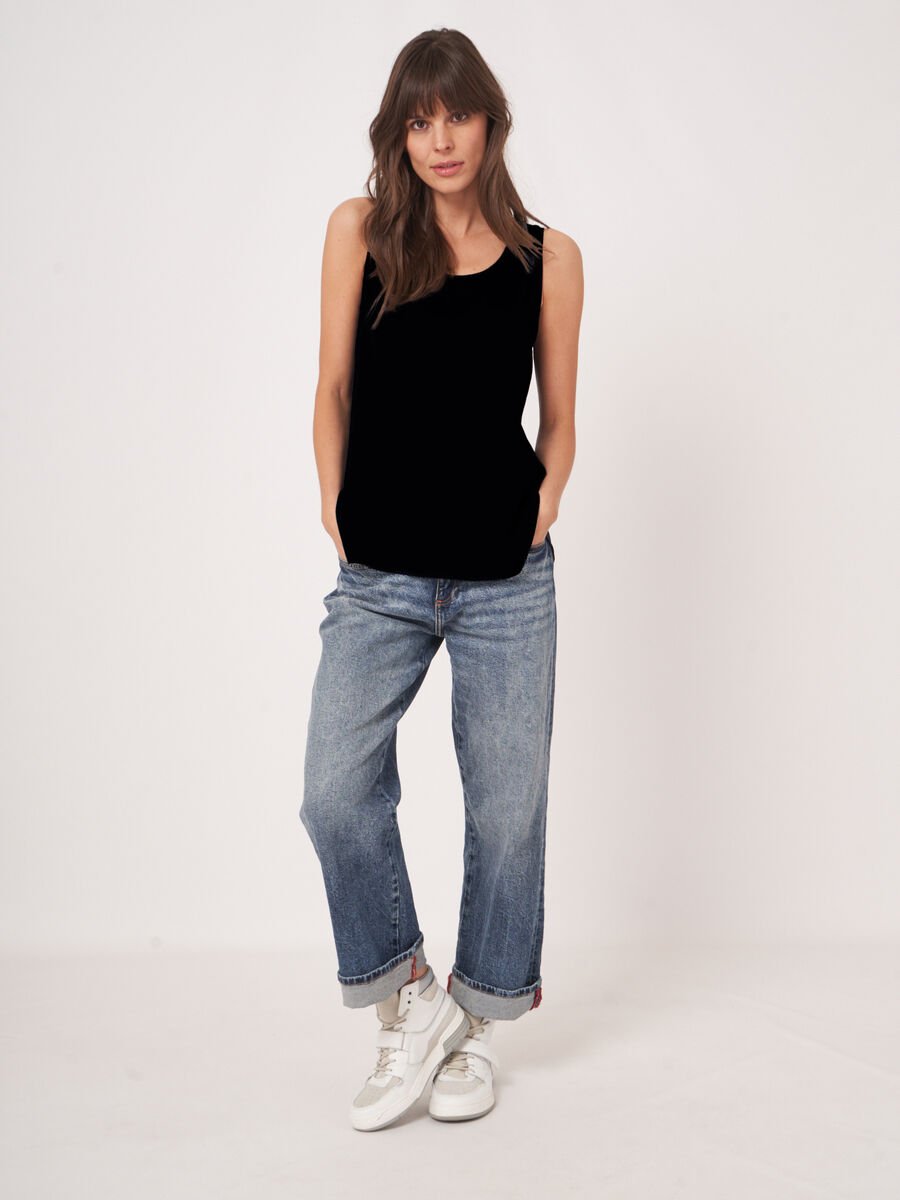 Repeat Cashmere Zijden Top Met Ronde Hals