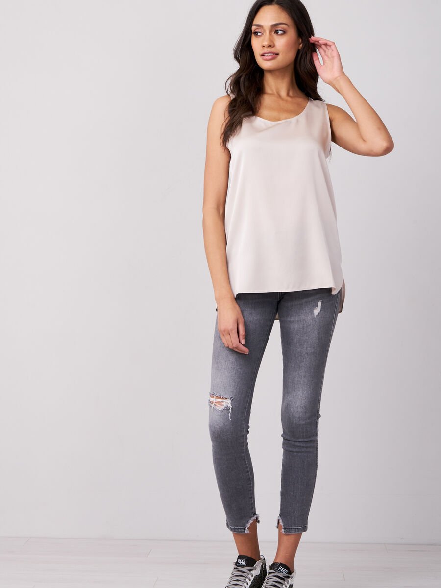 Repeat Cashmere Zijden Top Met Ronde Hals