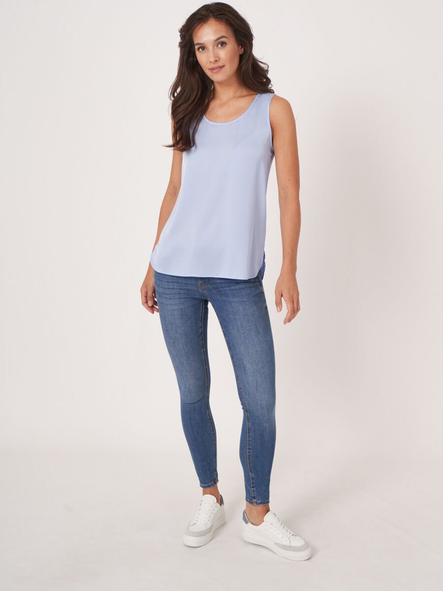 Repeat Cashmere Zijden Top Met Ronde Hals