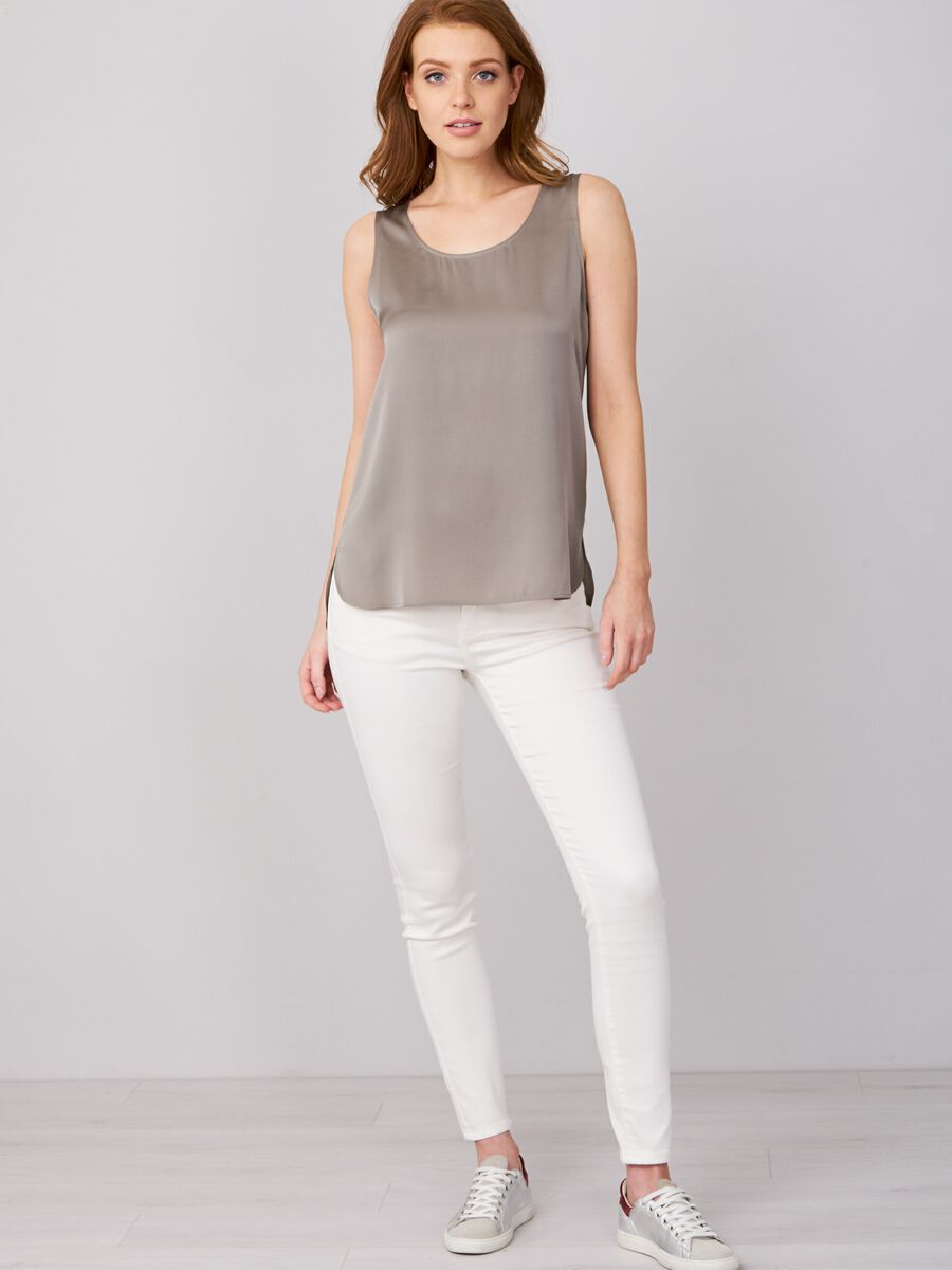 Repeat Cashmere Zijden Top Met Ronde Hals