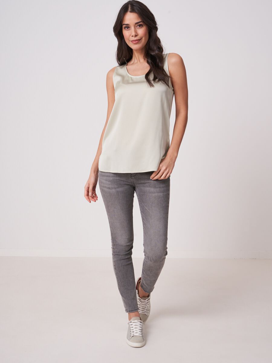 Repeat Cashmere Zijden Top Met Ronde Hals