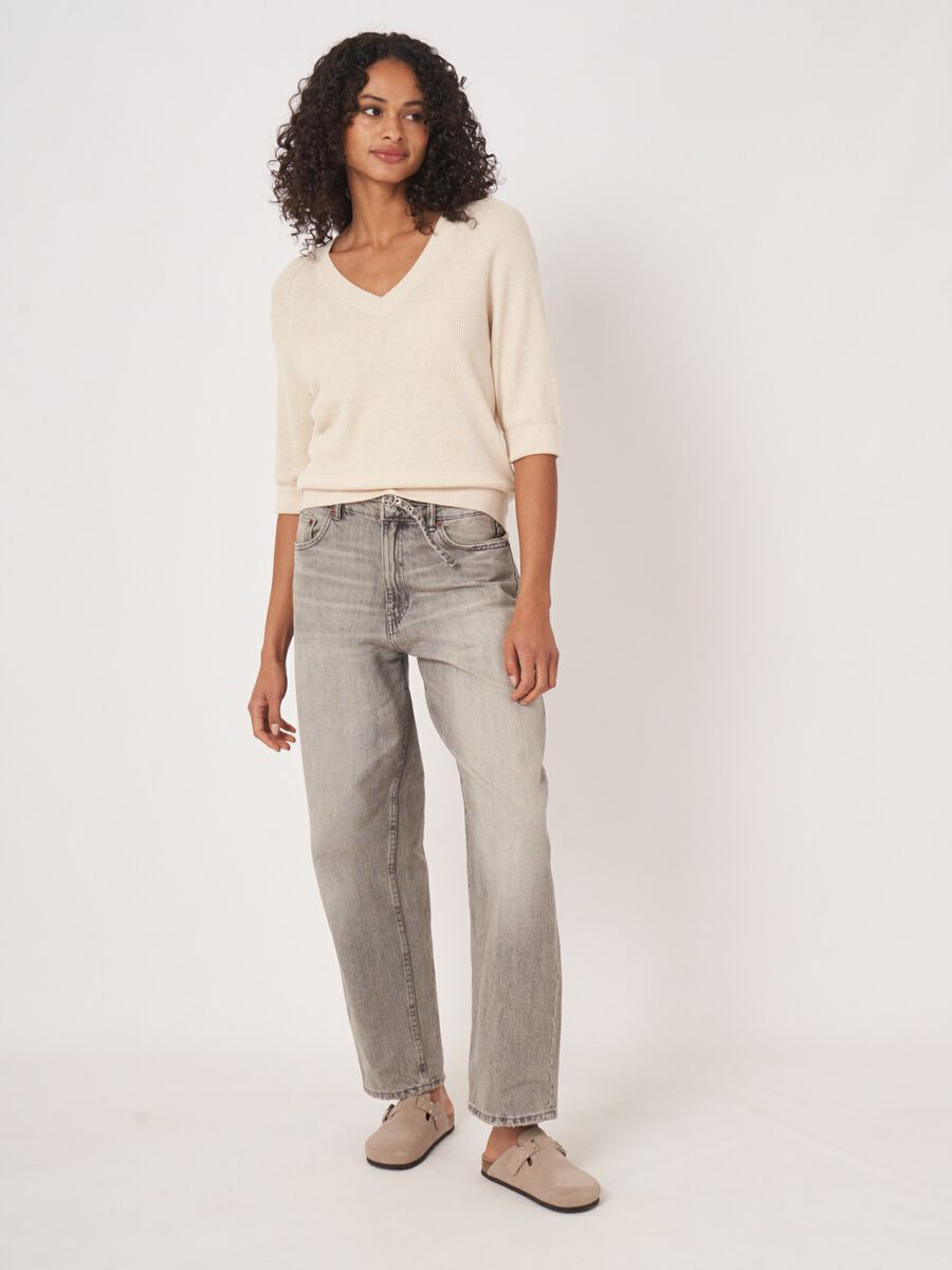 Repeat Cashmere Ribgebreide Trui Van Cashmere En Katoen