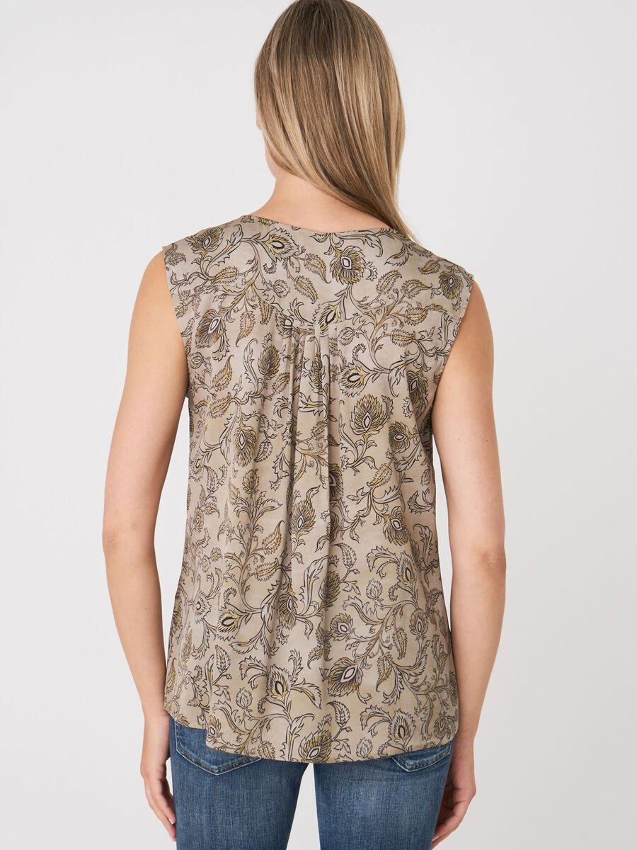 Repeat Cashmere Satijnen Zijden Top Met Paisley Print