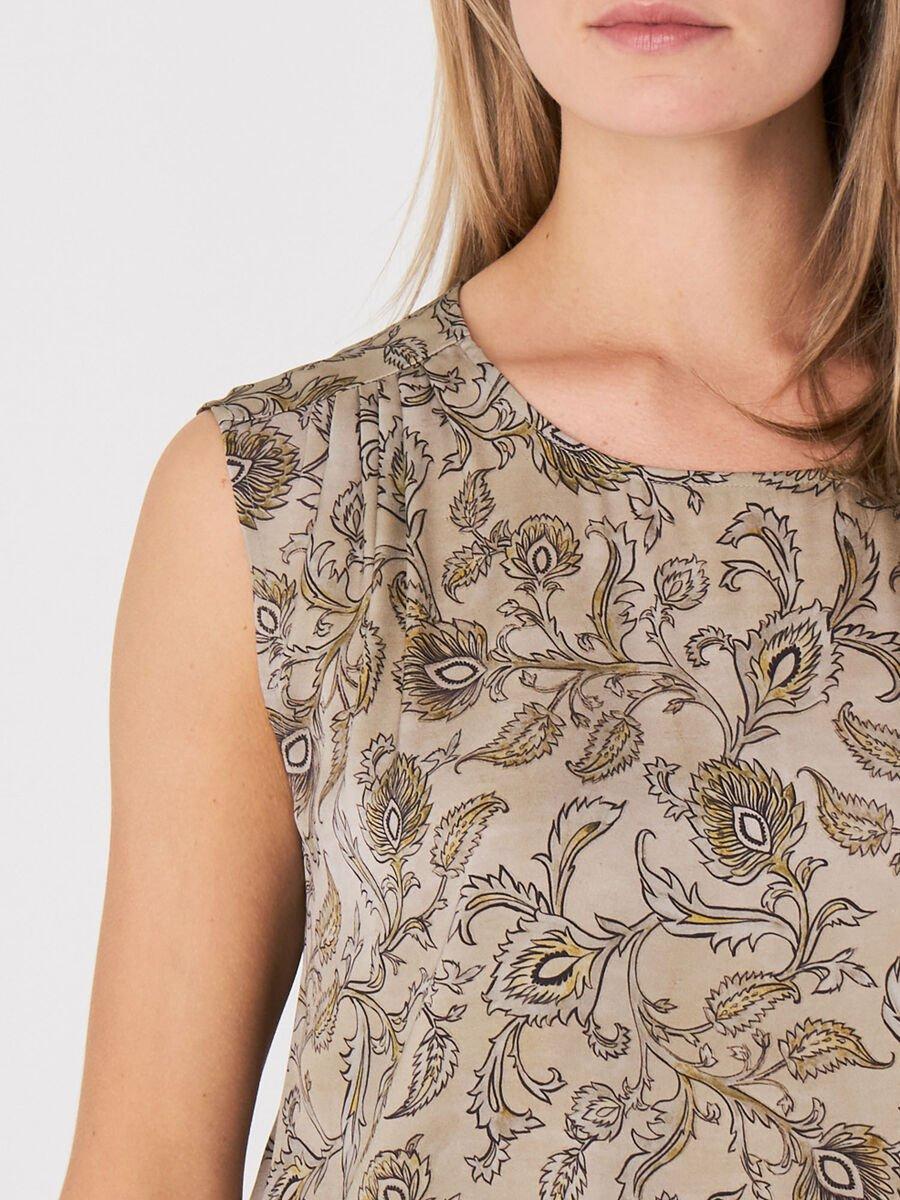 Repeat Cashmere Satijnen Zijden Top Met Paisley Print