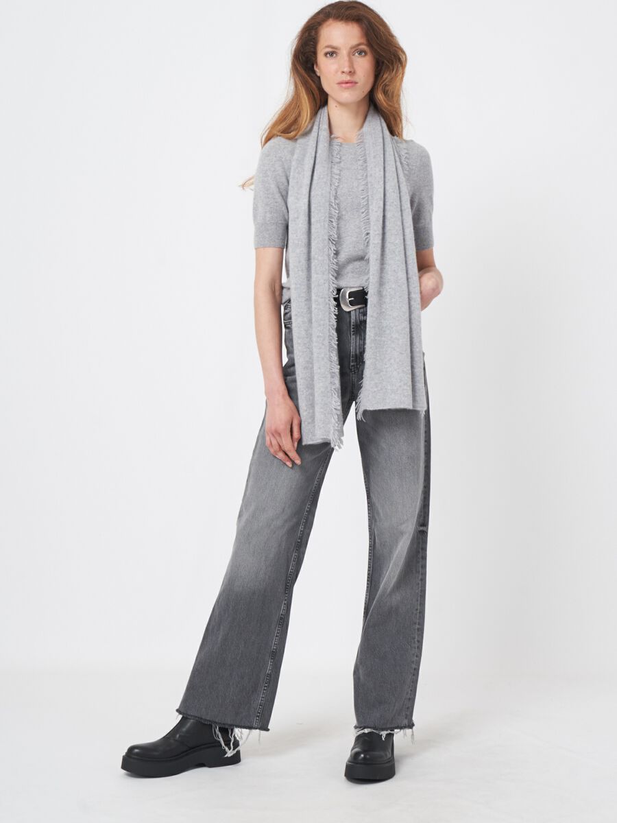 Repeat Cashmere Sjaal Met Franjes Van Biologisch Cashmere