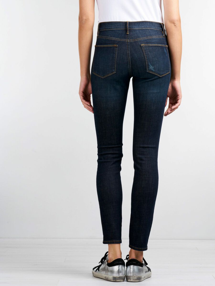 Repeat Cashmere Stretch Denim Jeans Met Destroyed Details