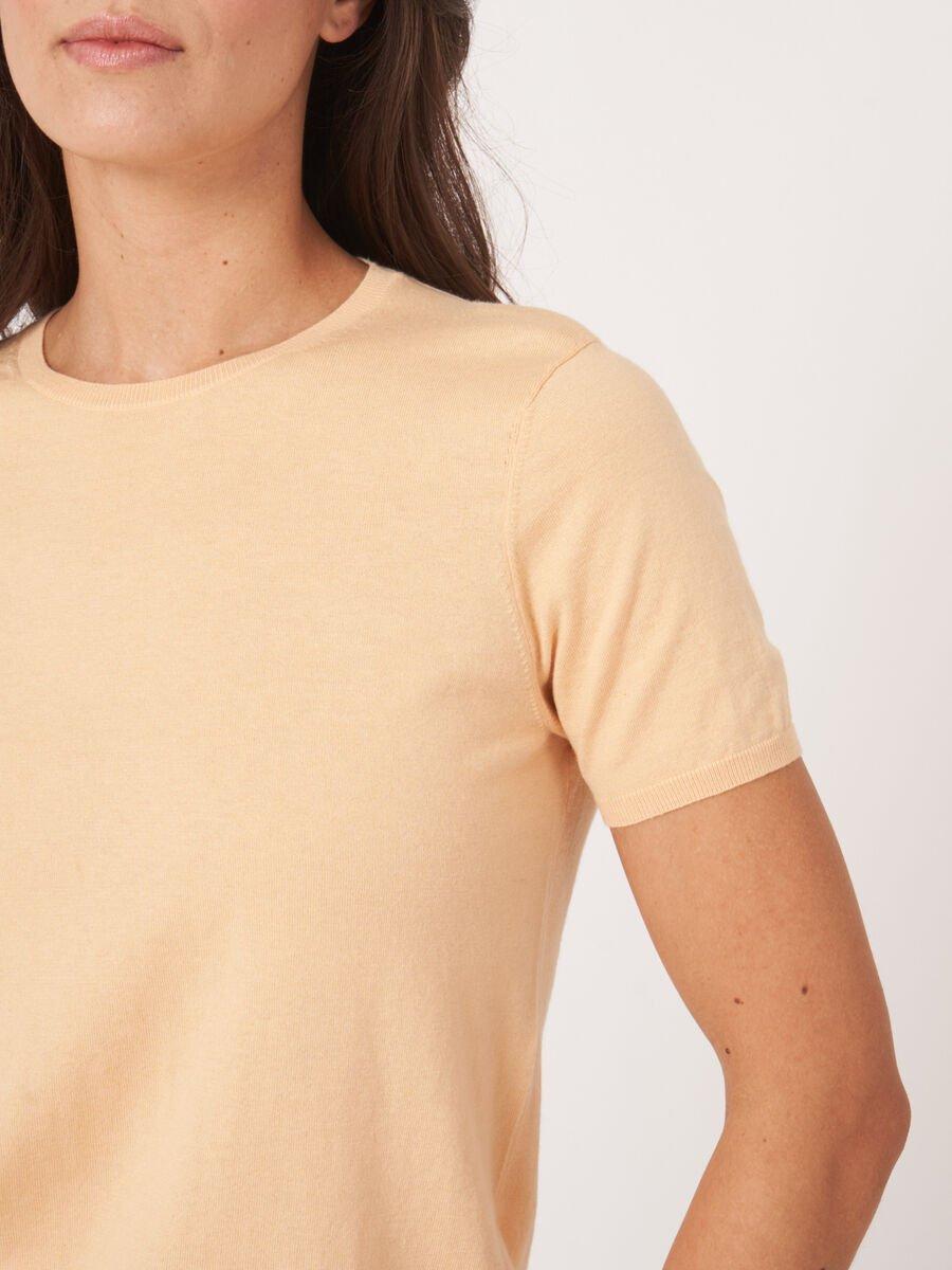 Repeat Cashmere Super Fijngebreid T-shirt Van Cashmere-katoenmix