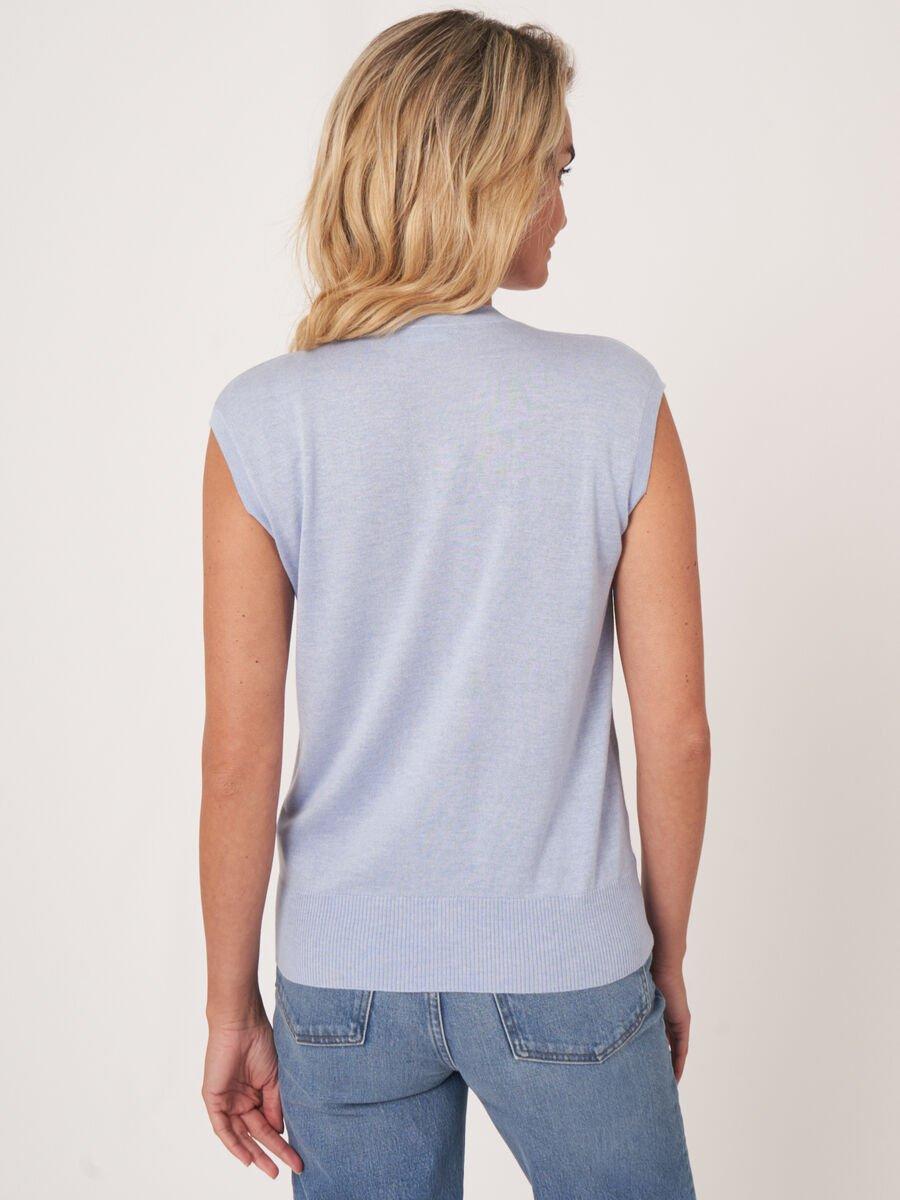 Repeat Cashmere Super Fijngebreide Top Van Cashmere-katoenmix