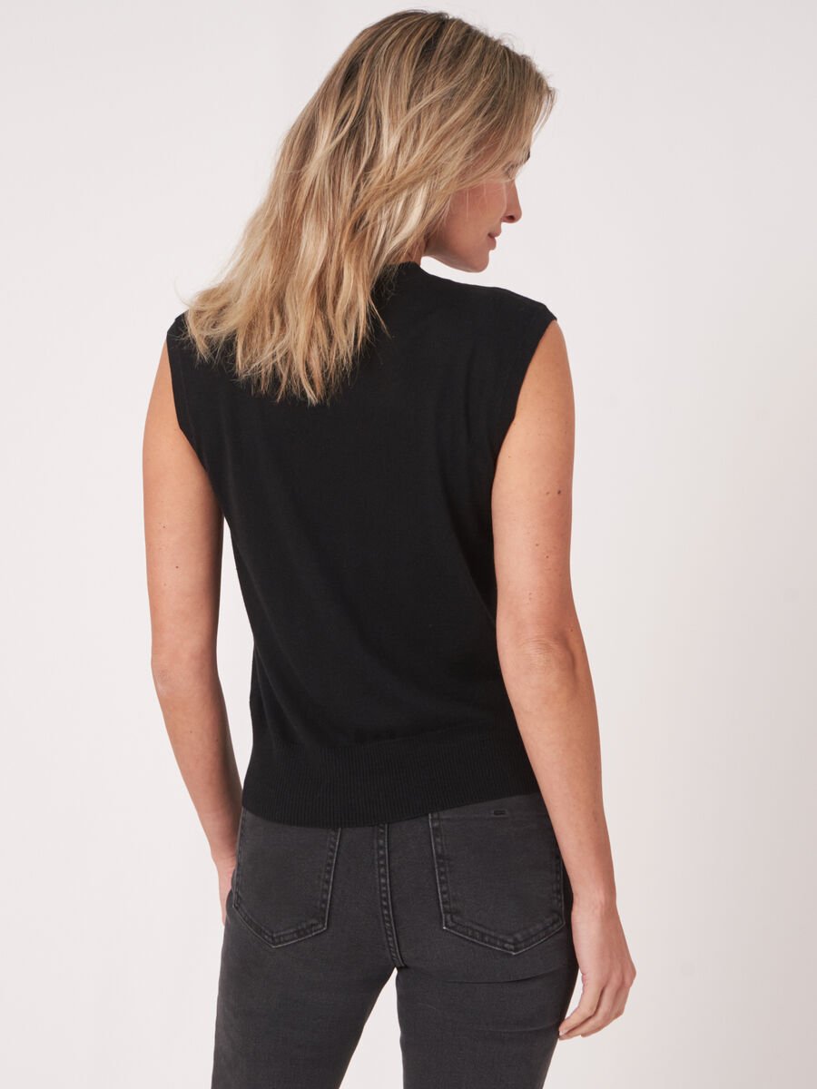 Repeat Cashmere Super Fijngebreide Top Van Cashmere-katoenmix