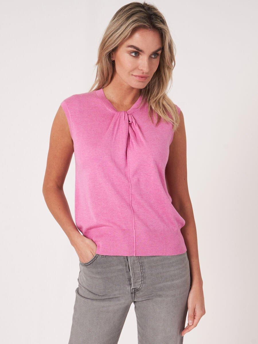 repeat cashmere Super fijngebreide top van cashmere-katoenmix