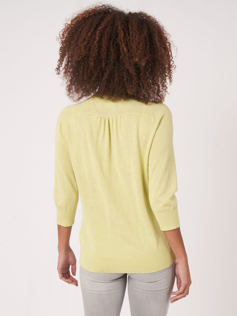 Repeat Cashmere Super Fijngebreide Trui Met Korte Mouw Van Cashmere-zijdemix