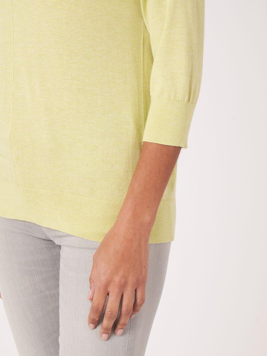 Repeat Cashmere Super Fijngebreide Trui Met Korte Mouw Van Cashmere-zijdemix