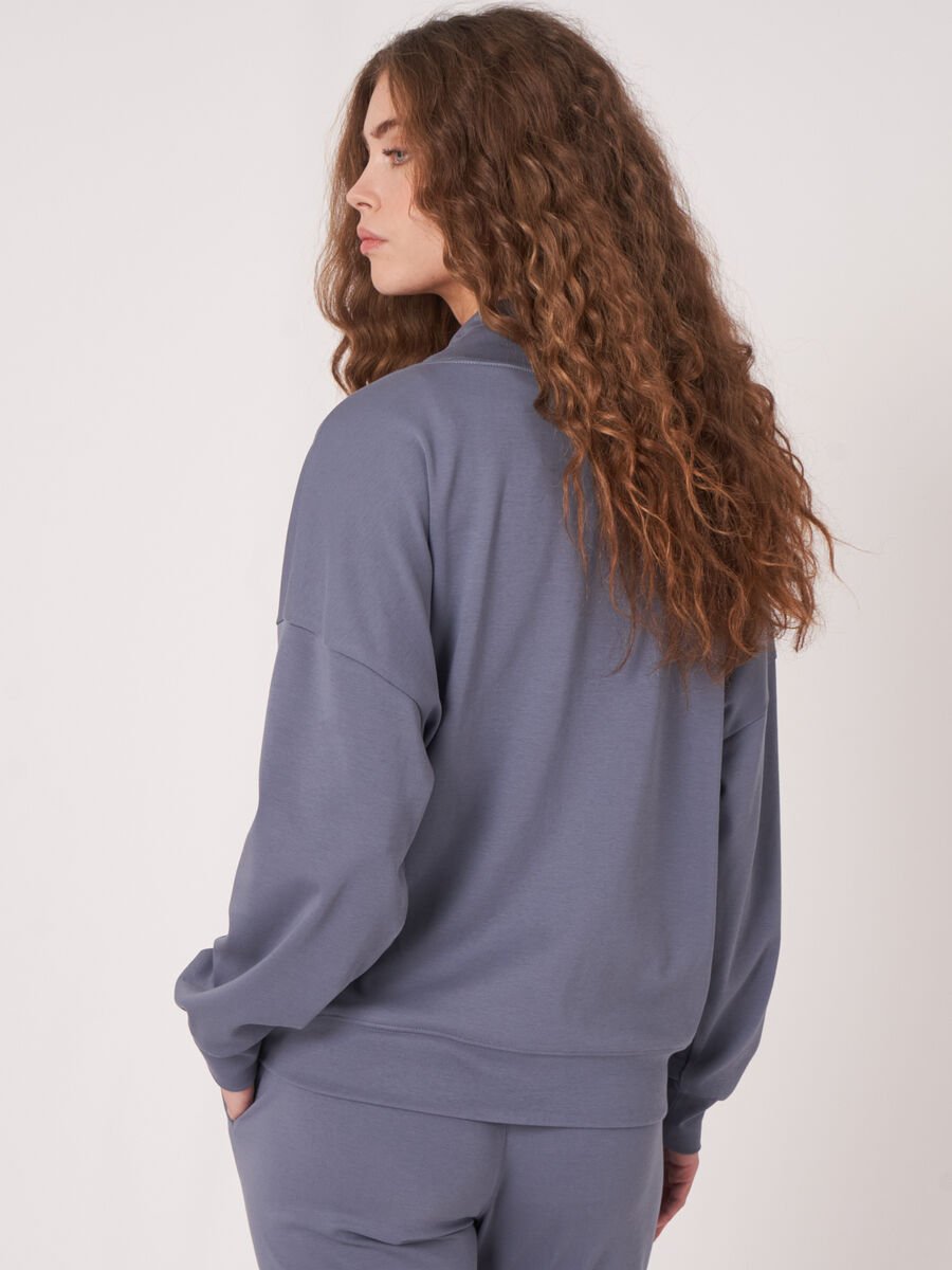 Repeat Cashmere Sweater Van Katoenmix Met Trekkoord