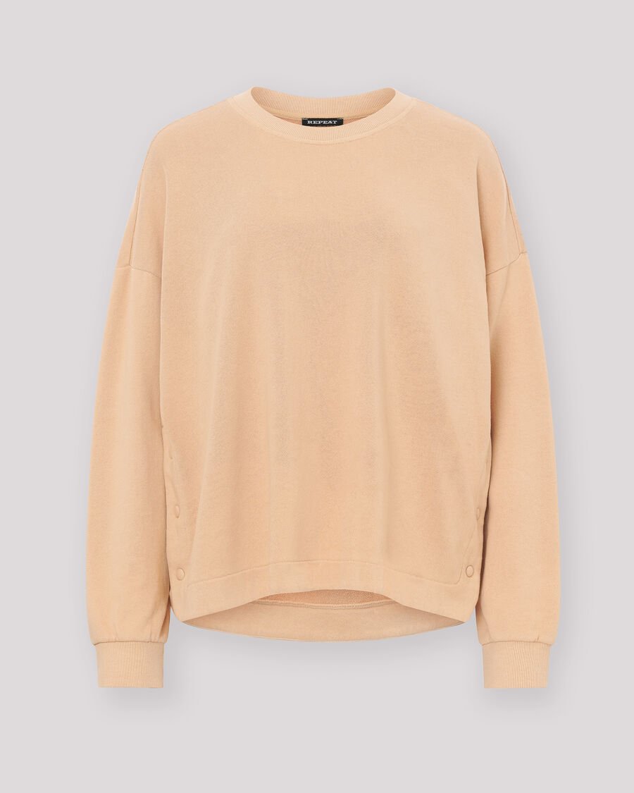 Repeat Cashmere Sweatshirt Met Knopen Opzij Van Zuiver Katoen