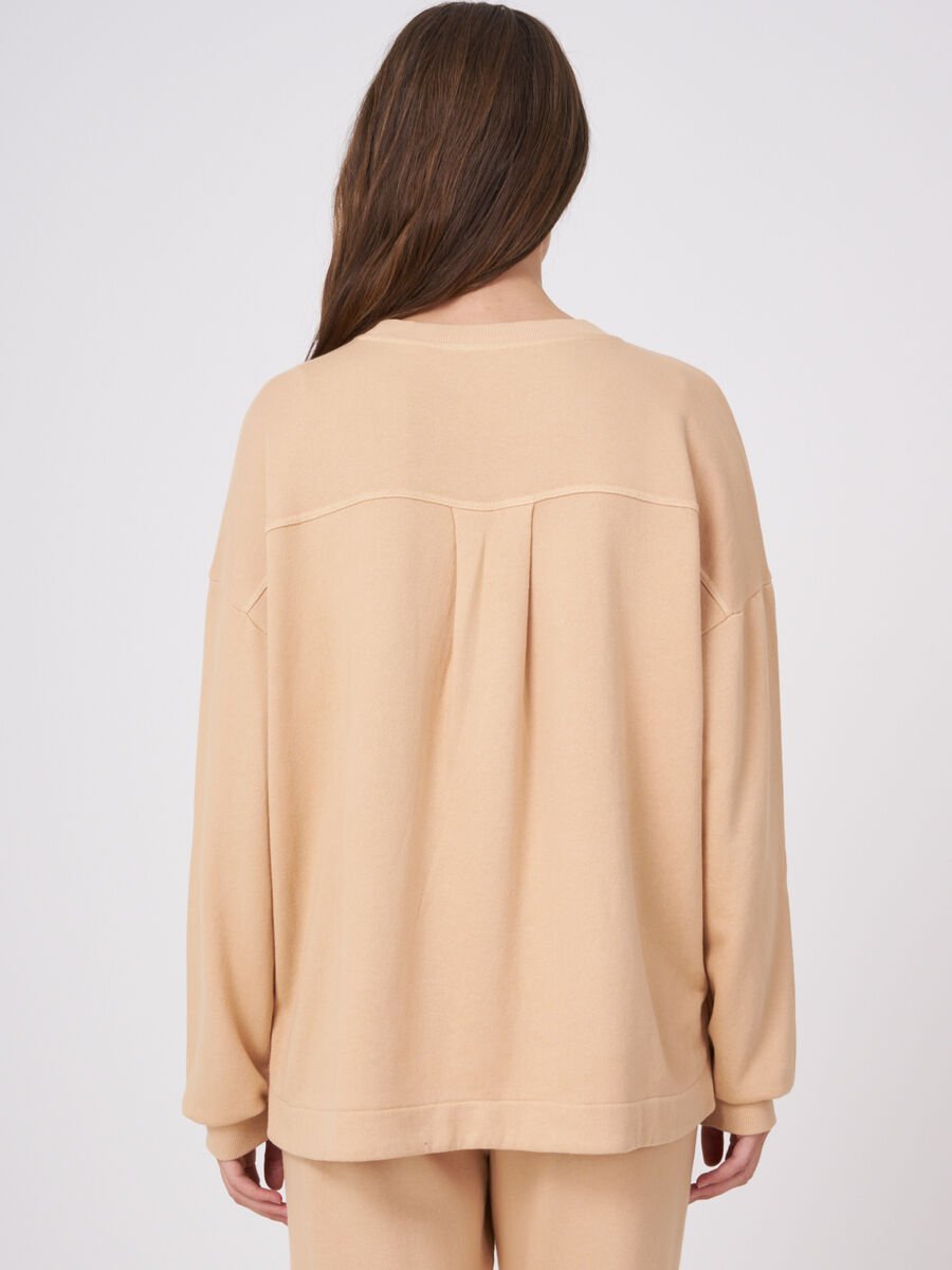 Repeat Cashmere Sweatshirt Met Knopen Opzij Van Zuiver Katoen