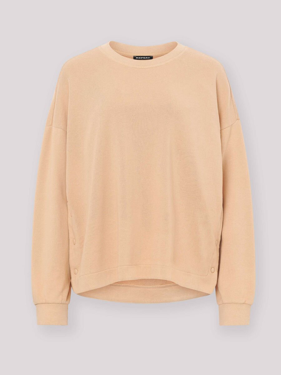 repeat cashmere Sweatshirt met knopen opzij van zuiver katoen