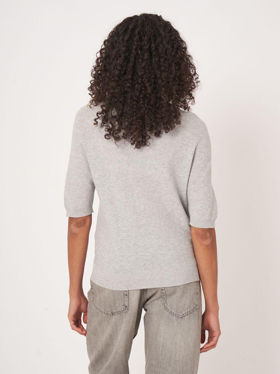 Repeat Cashmere Trui Met Korte Mouw Van Cashmere En Katoen