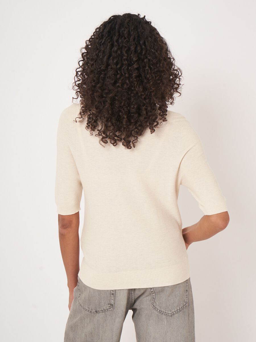 Repeat Cashmere Trui Met Korte Mouw Van Cashmere En Katoen