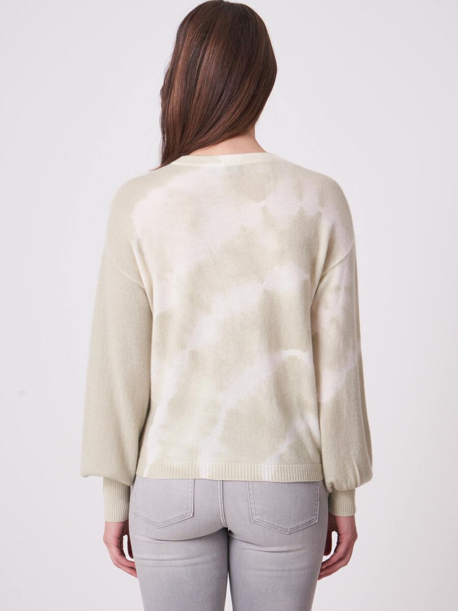 Repeat Cashmere Trui Met Tie-dye Print En Knoop Aan De Zoom Van Biologische Cashmere