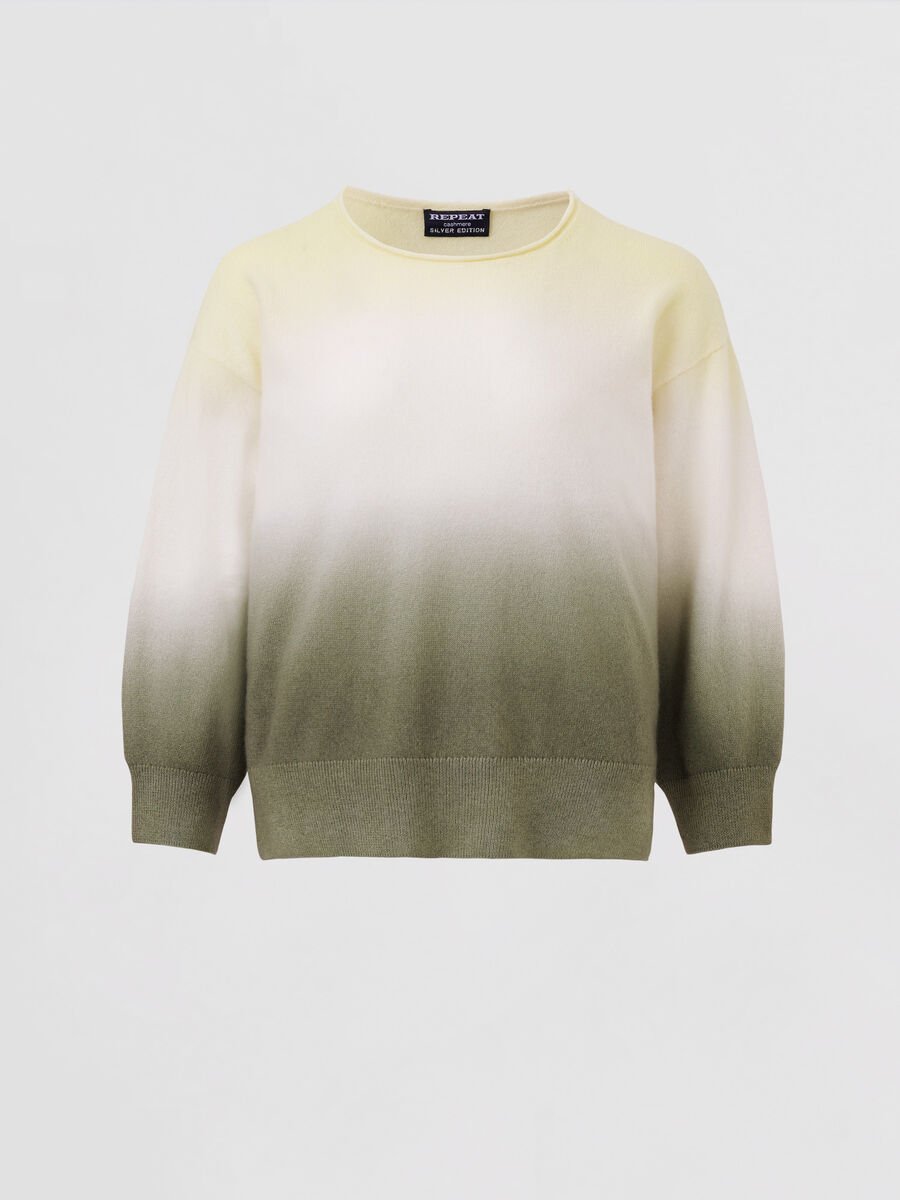 Repeat Cashmere Trui Van Biologisch Cashmere Met Dip Dye Print