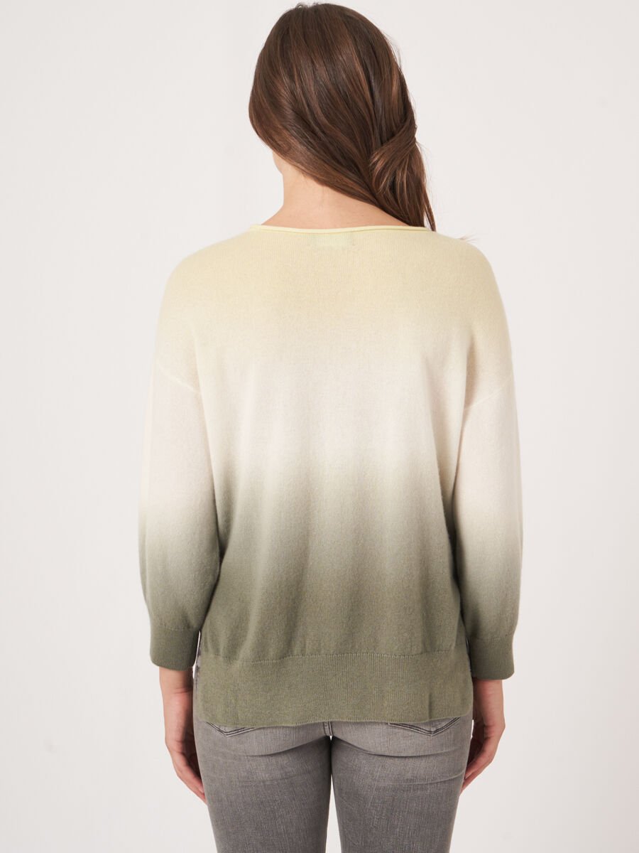 Repeat Cashmere Trui Van Biologisch Cashmere Met Dip Dye Print