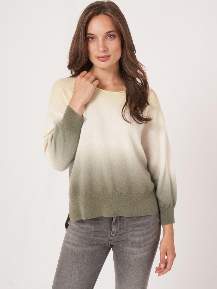 repeat cashmere Trui van biologisch cashmere met dip dye print