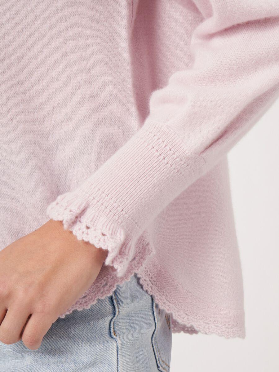 Repeat Cashmere Trui Van Biologisch Cashmere Met Handgemaakte Gehaakte Details