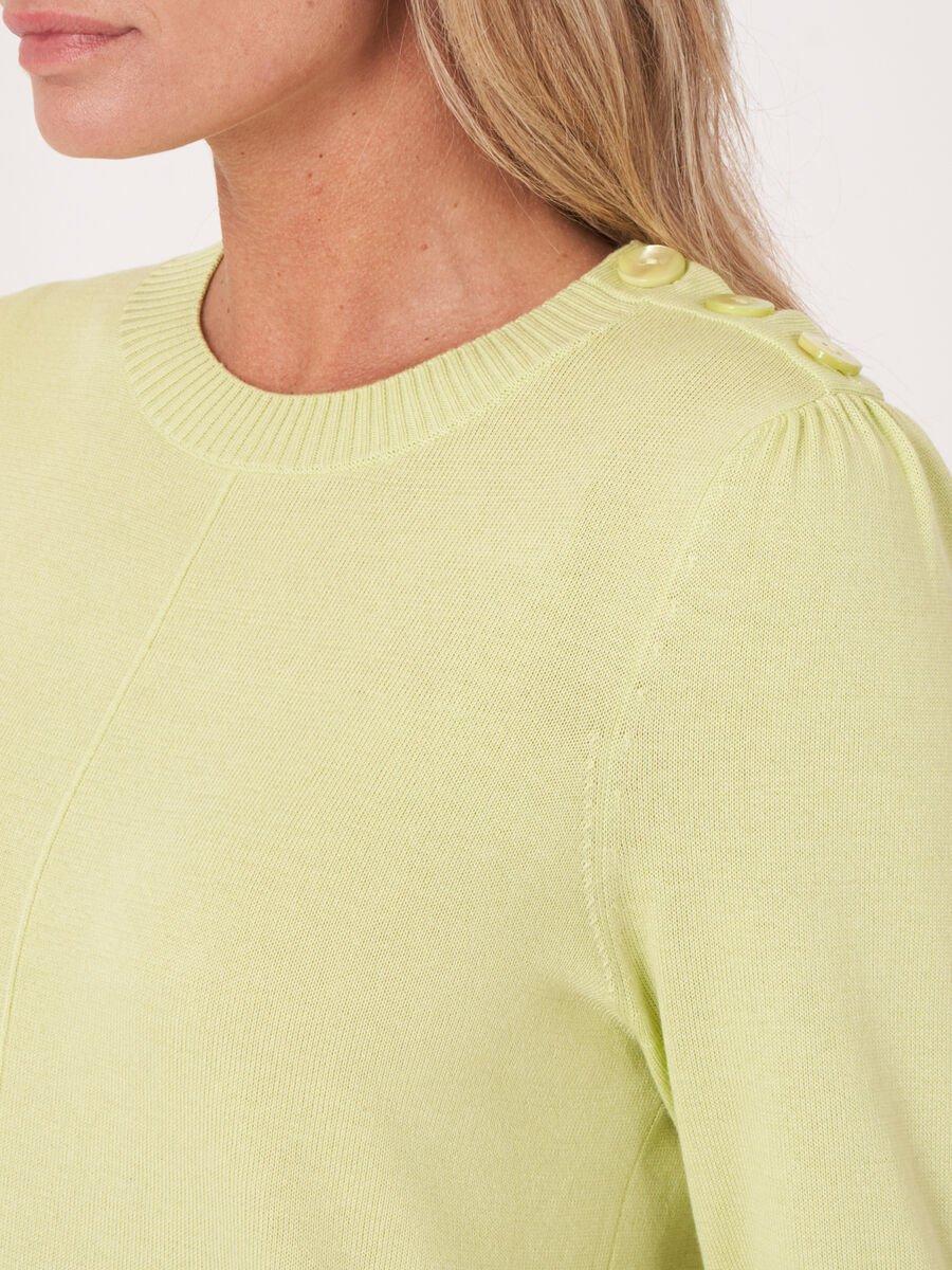 Repeat Cashmere Trui Van Katoenmix Met Korte Mouwen