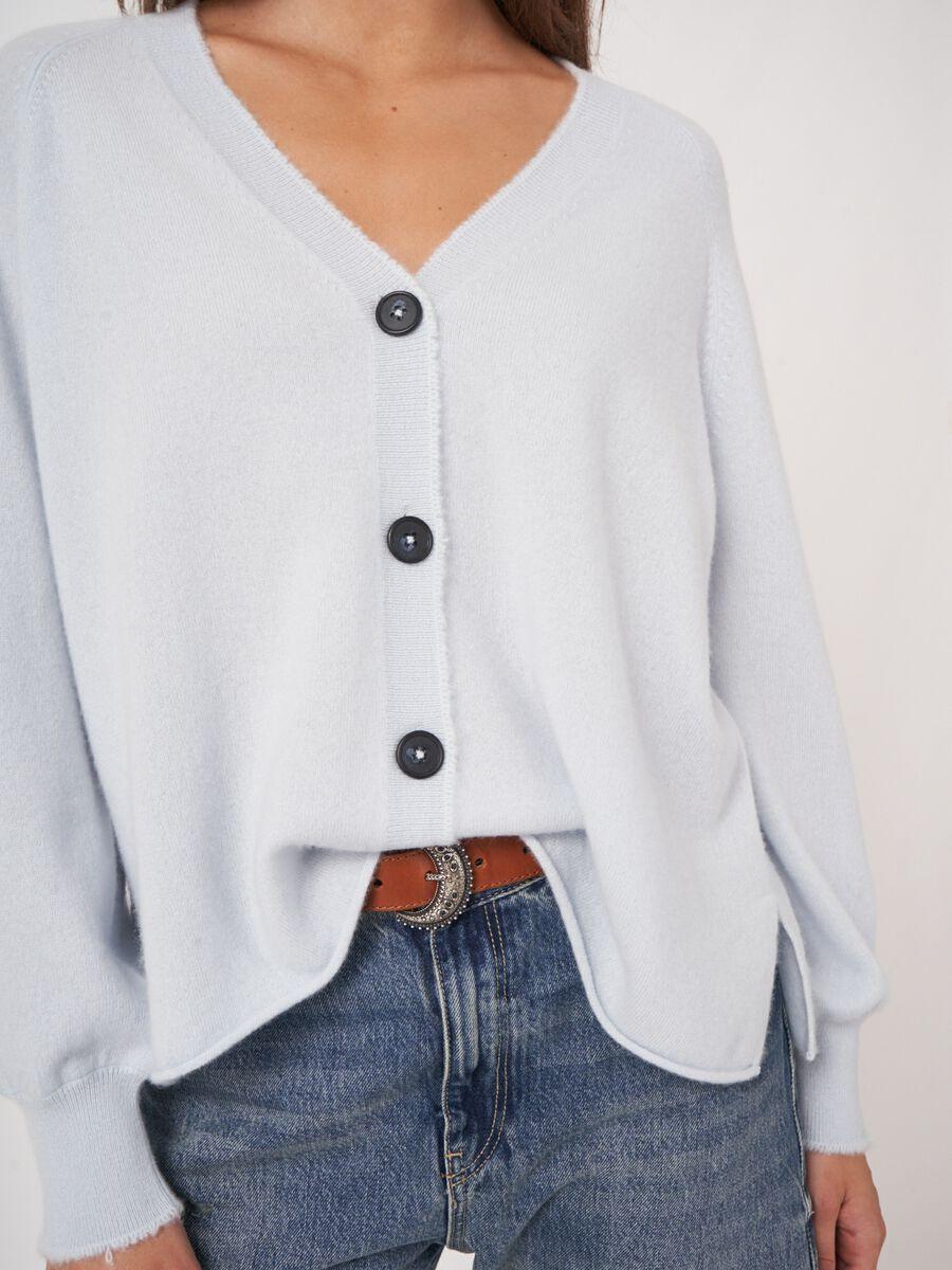 Repeat Cashmere V-hals Cashmere Vest Met Ballonmouwen