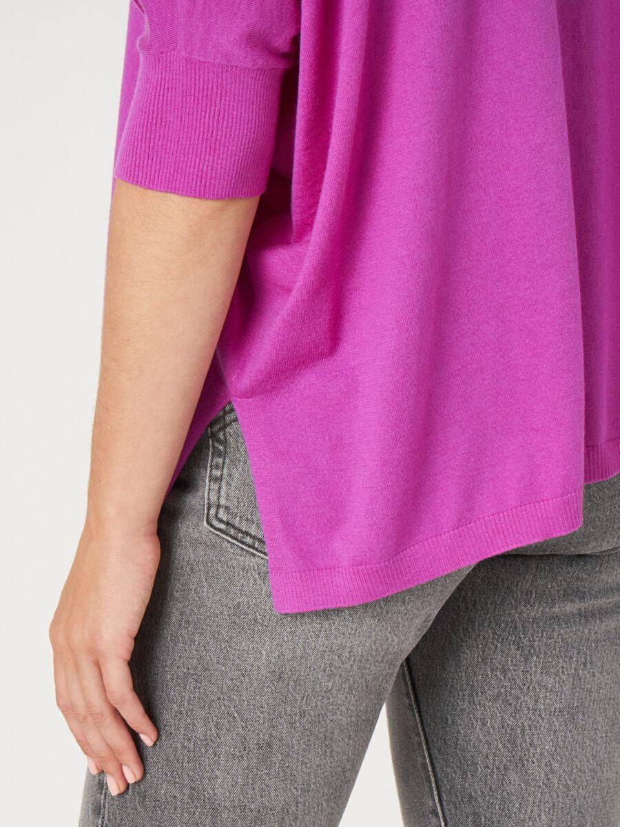 Repeat Cashmere V-hals Poncho-trui Van Cashmere En Katoenmelange