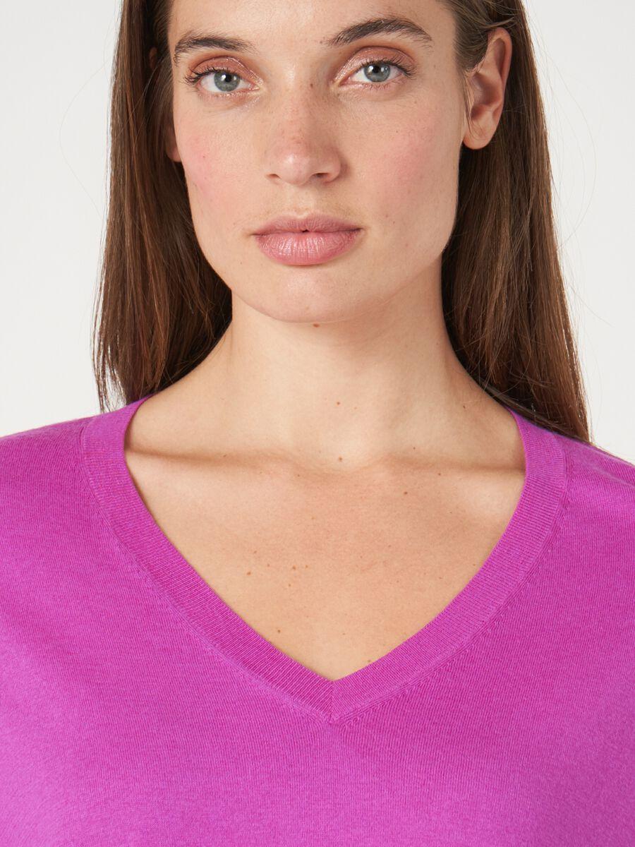 Repeat Cashmere V-hals Poncho-trui Van Cashmere En Katoenmelange