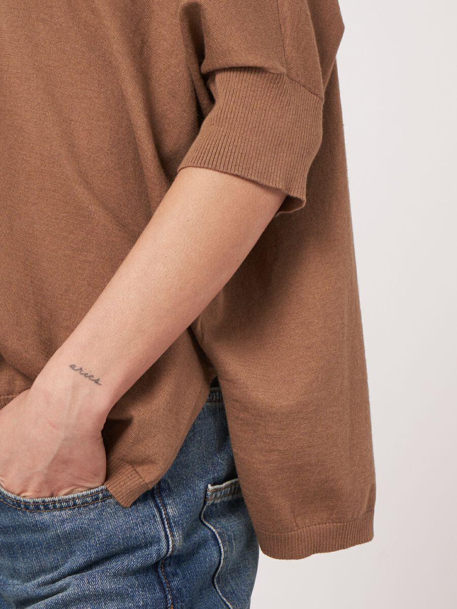 Repeat Cashmere V-hals Poncho-trui Van Cashmere En Katoenmelange