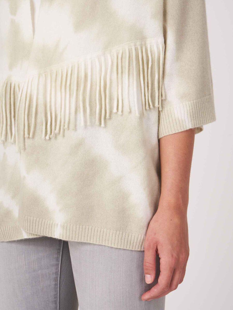 Repeat Cashmere Vest Met Tie-dye Print En Franjes Van Biologisch Cashmere