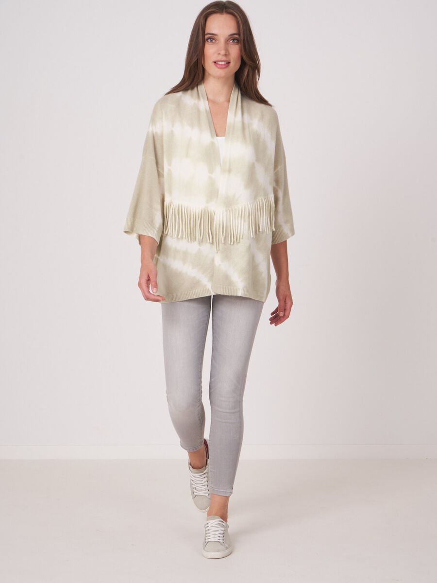 Repeat Cashmere Vest Met Tie-dye Print En Franjes Van Biologisch Cashmere