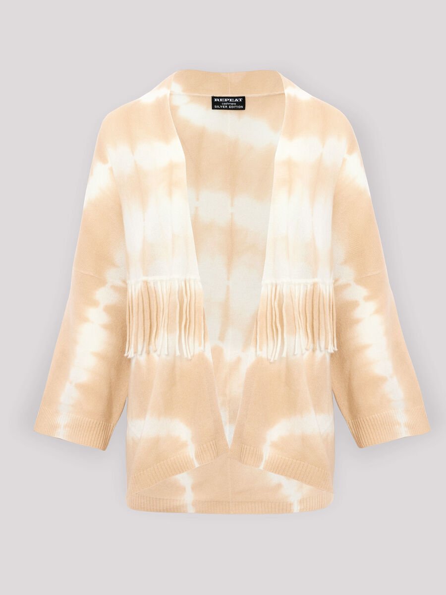 Repeat Cashmere Vest Met Tie-dye Print En Franjes Van Biologisch Cashmere