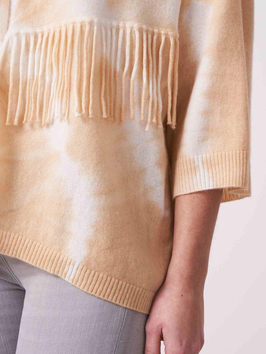 Repeat Cashmere Vest Met Tie-dye Print En Franjes Van Biologisch Cashmere