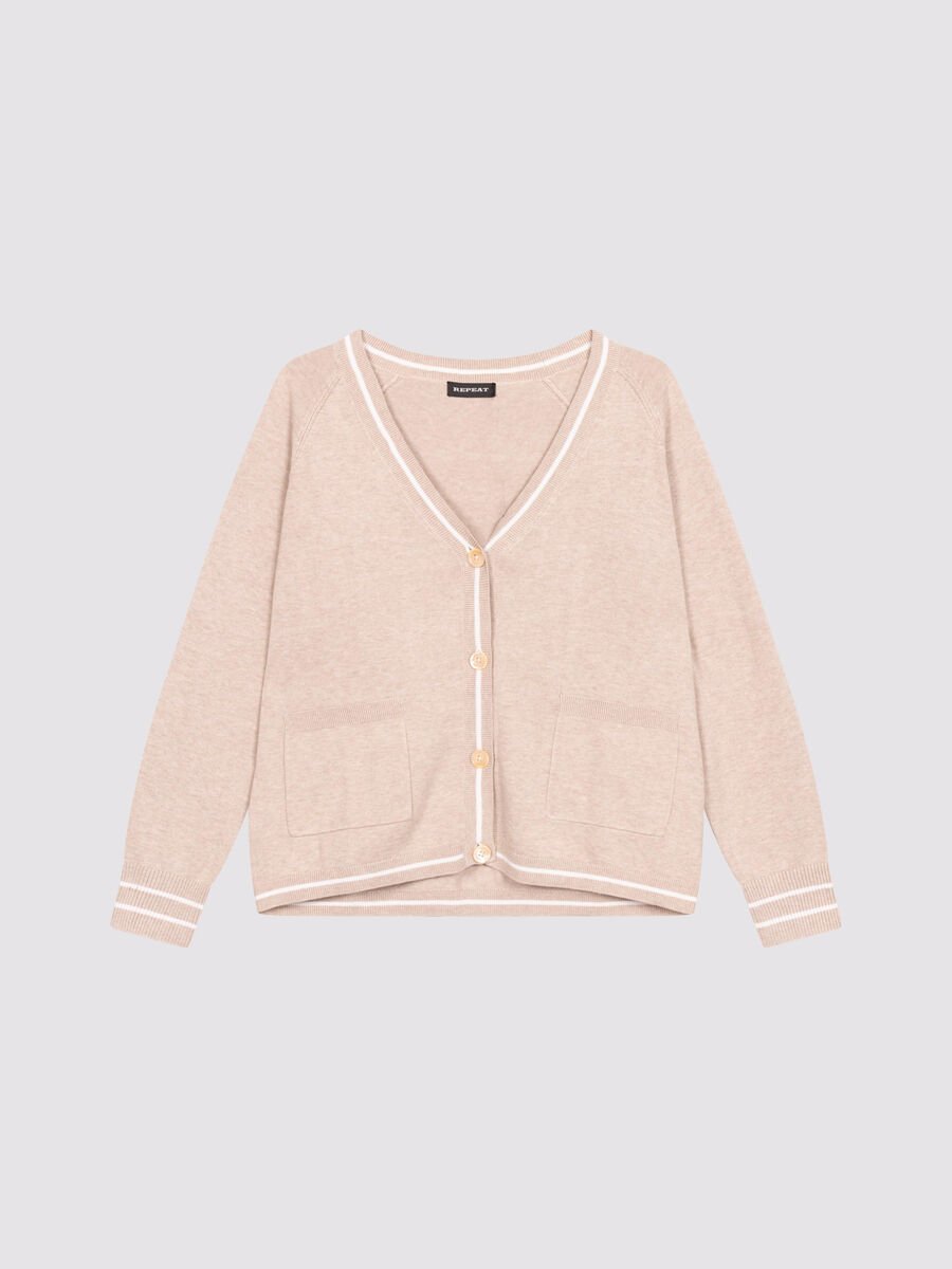 Repeat Cashmere Vest Strependetail En Zakken In Katoenmix