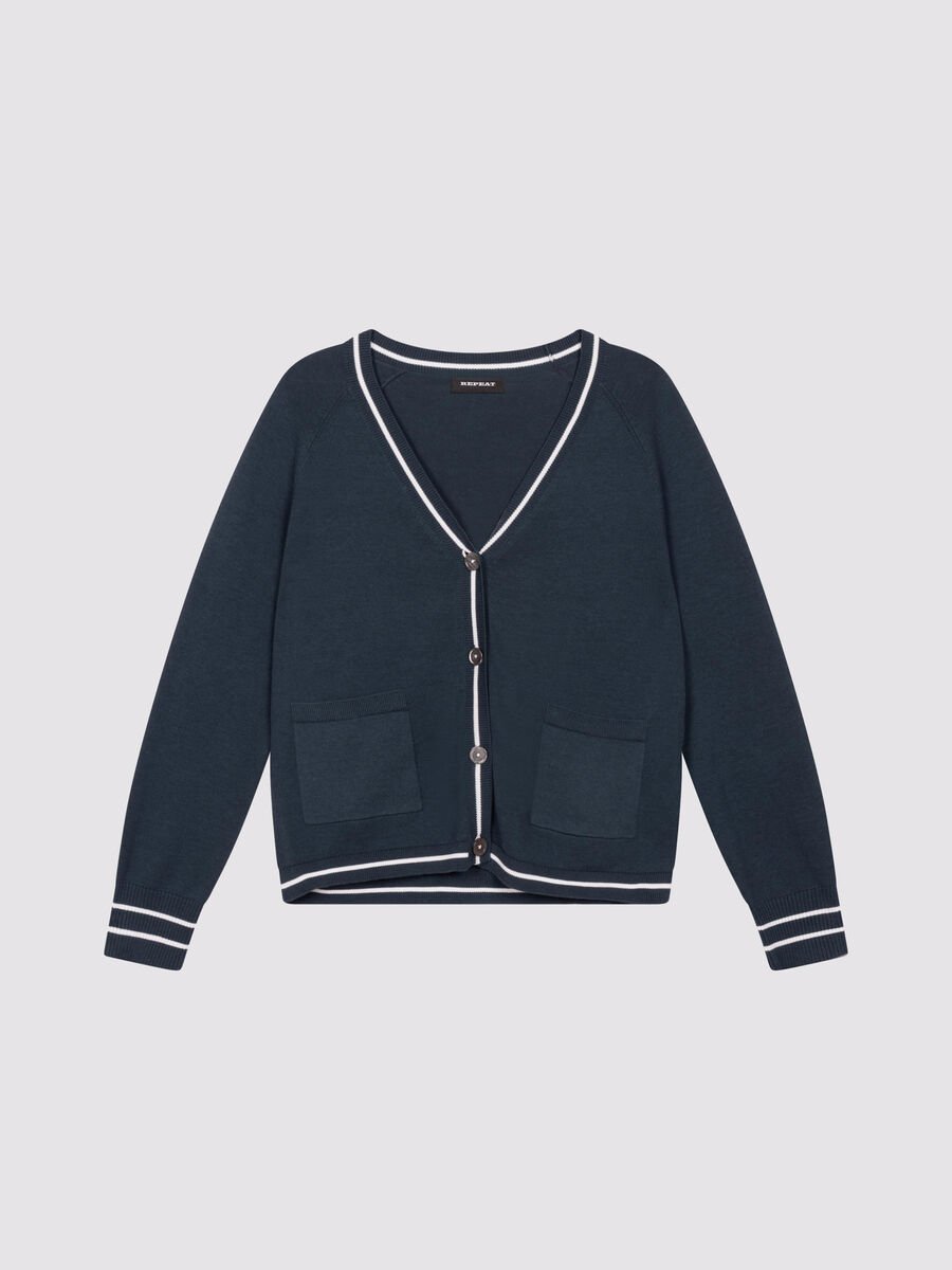 Repeat Cashmere Vest Strependetail En Zakken In Katoenmix