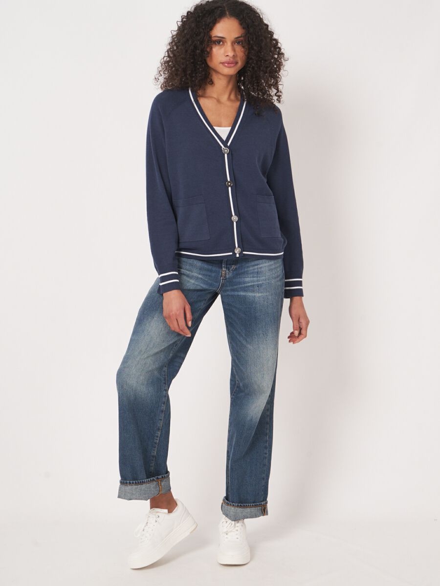 Repeat Cashmere Vest Strependetail En Zakken In Katoenmix