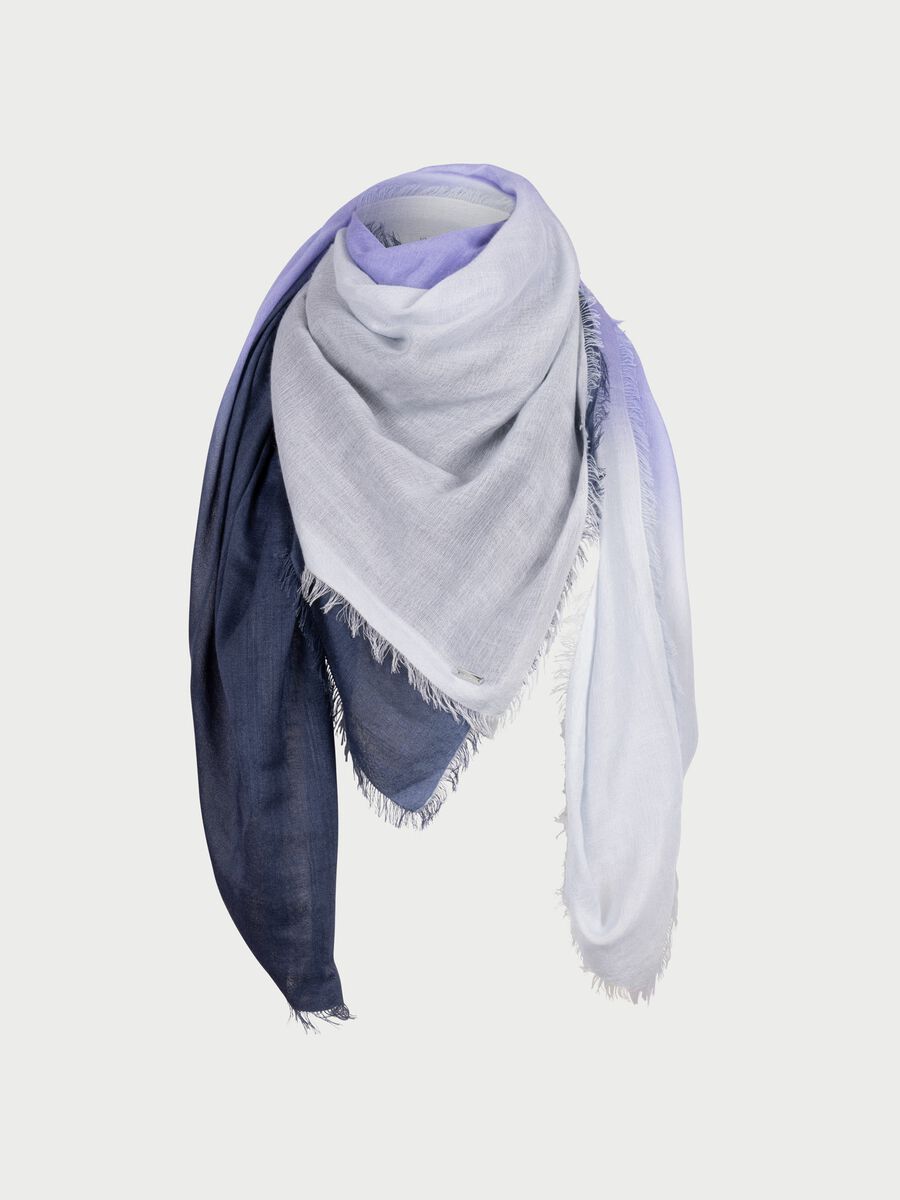 Repeat Cashmere Vierkante Geweven Sjaal Dipdye Print En Franje Van Cashmere En Zijde