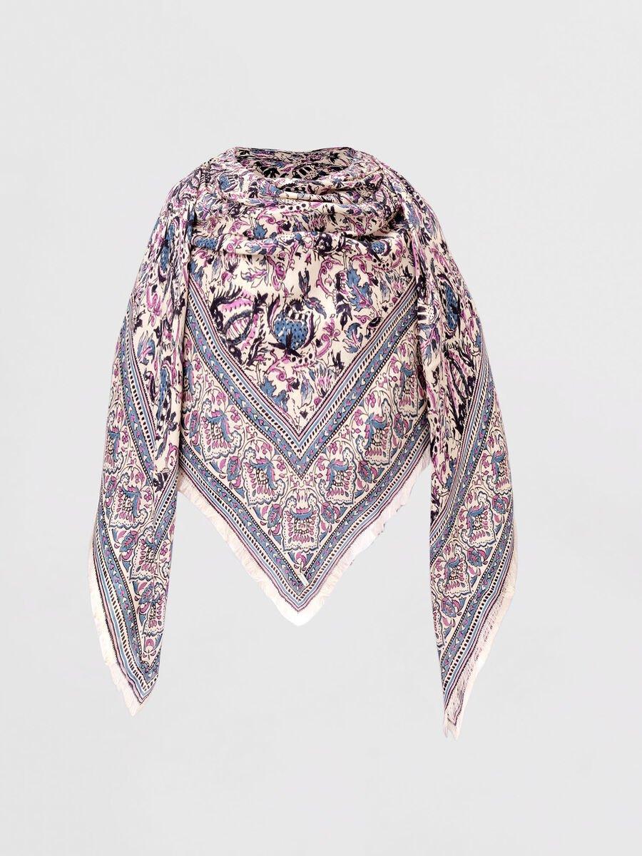 Repeat Cashmere Vierkante Sjaal Van Modal En Cashmere Met Bloemenprint